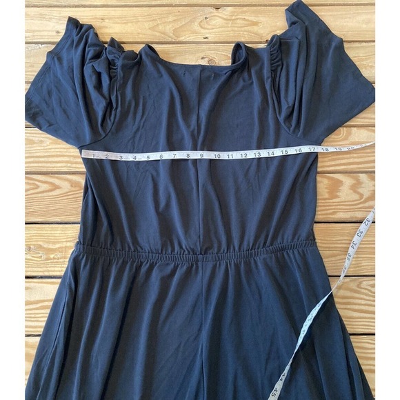 NEW Girl With Curves Flutter Sleeve Knit Midi Dress Size Large Women’s Black - Picture 6 of 7